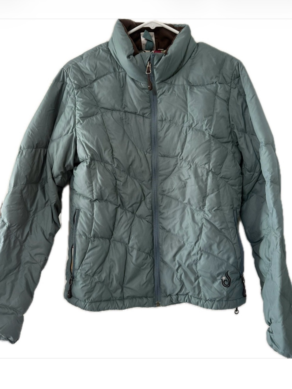 Isis Multi-Color Floral Lined Jacket with Teal Trim Size 10 medium